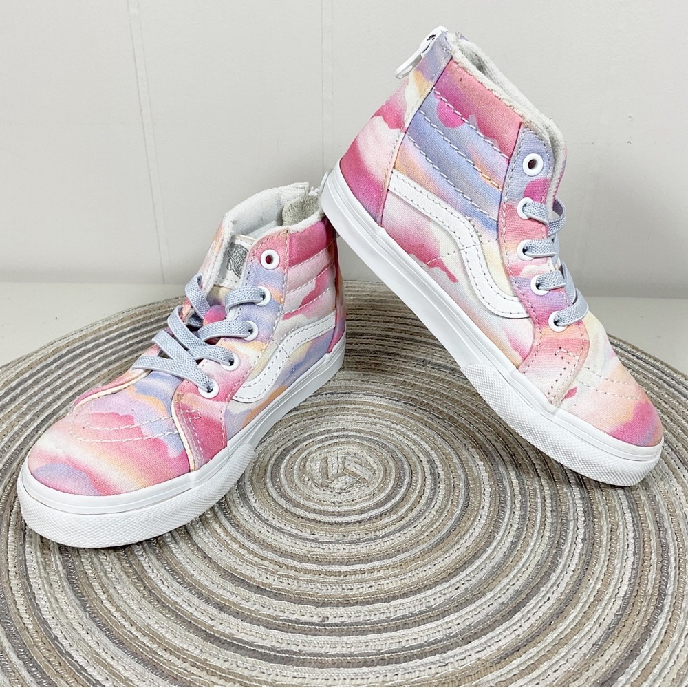 Vans Kids High-Top Sneakers in Pink Lavender Tie-Dye Canvas